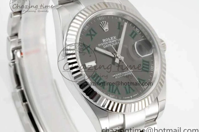 MiroTime 0302 DateJust 41 126334 Clean 1:1 Best Edition 904L Steel Gray Roman Dial on Oyster Bracelet VR Thermal 2430